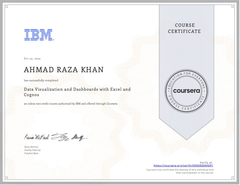 Data Visualization and Dashboards with Excel and Cognos