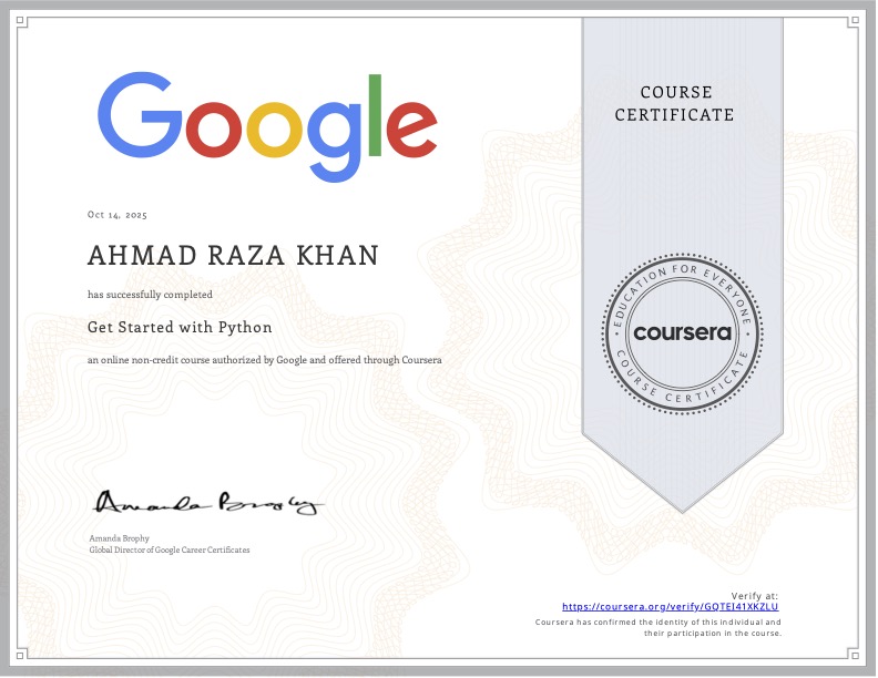 Coursera Get Started with Python