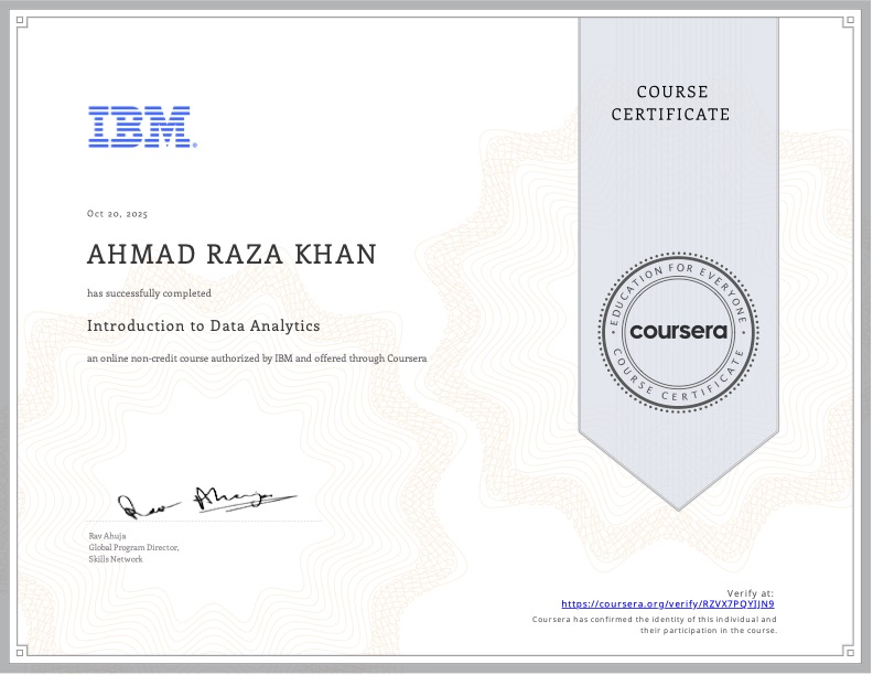 Introduction to Data Analytics