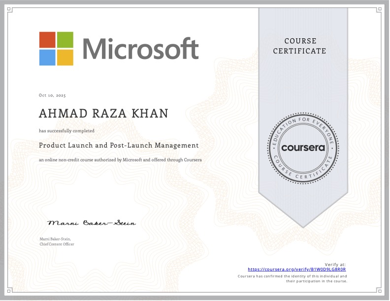 Coursera Product Launch and Post Launch Management