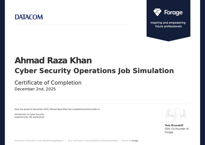 Cyber Security Operations Job Simulation