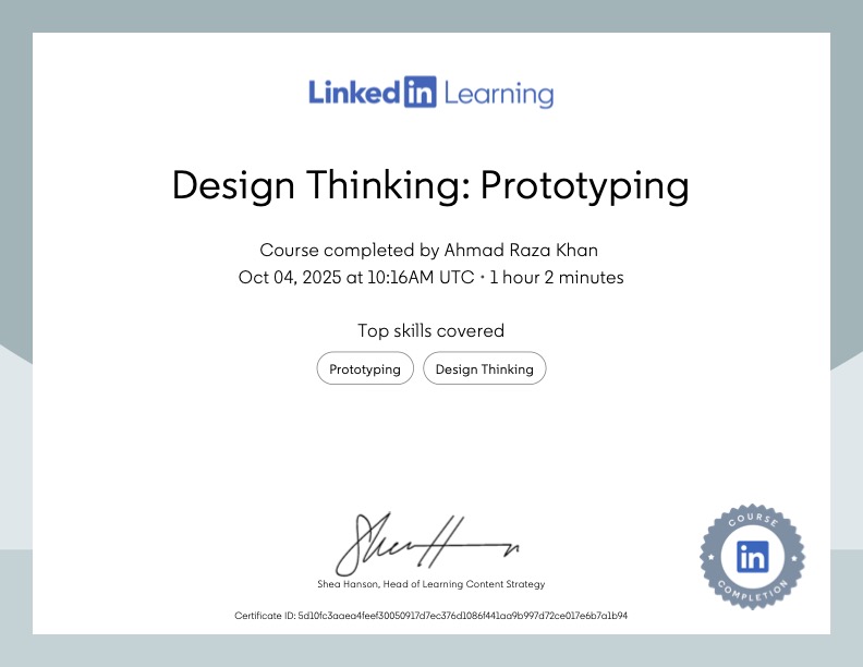 Learning: Design Thinking - Prototyping