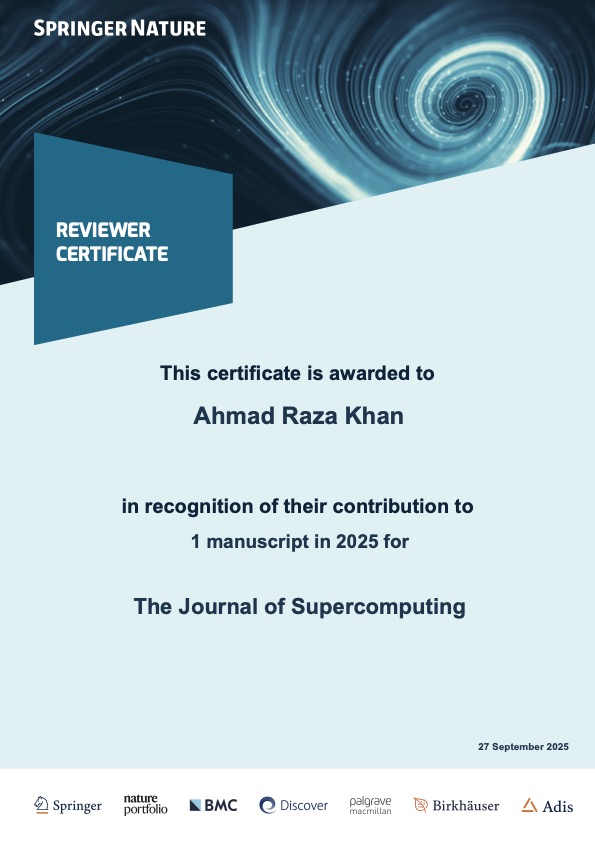Reviewer Certificate 2025