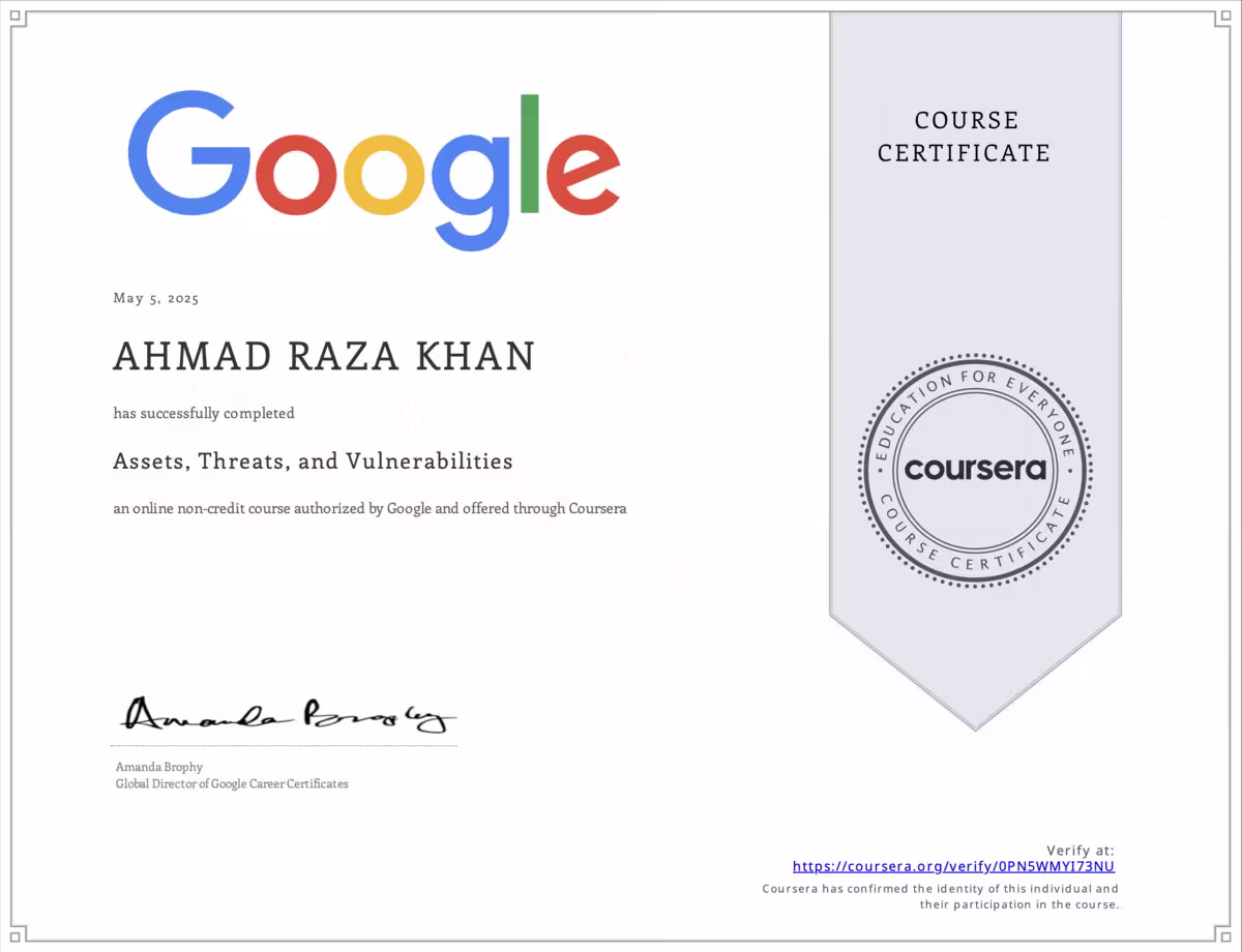 Assets, Threats, and Vulnerabilities