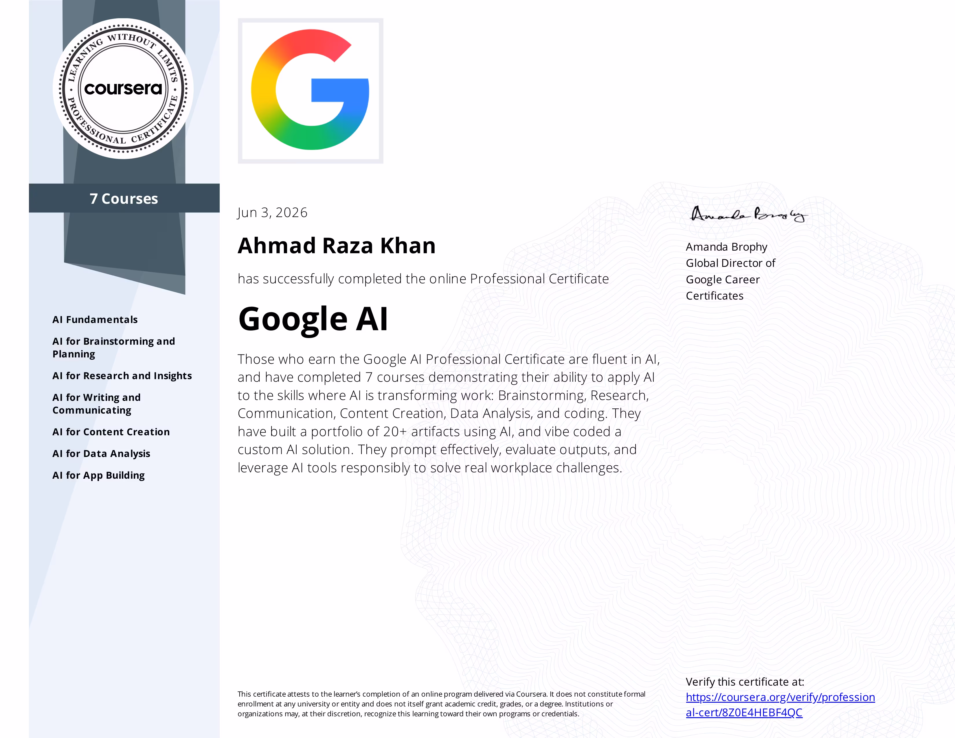 Coursera Google AI