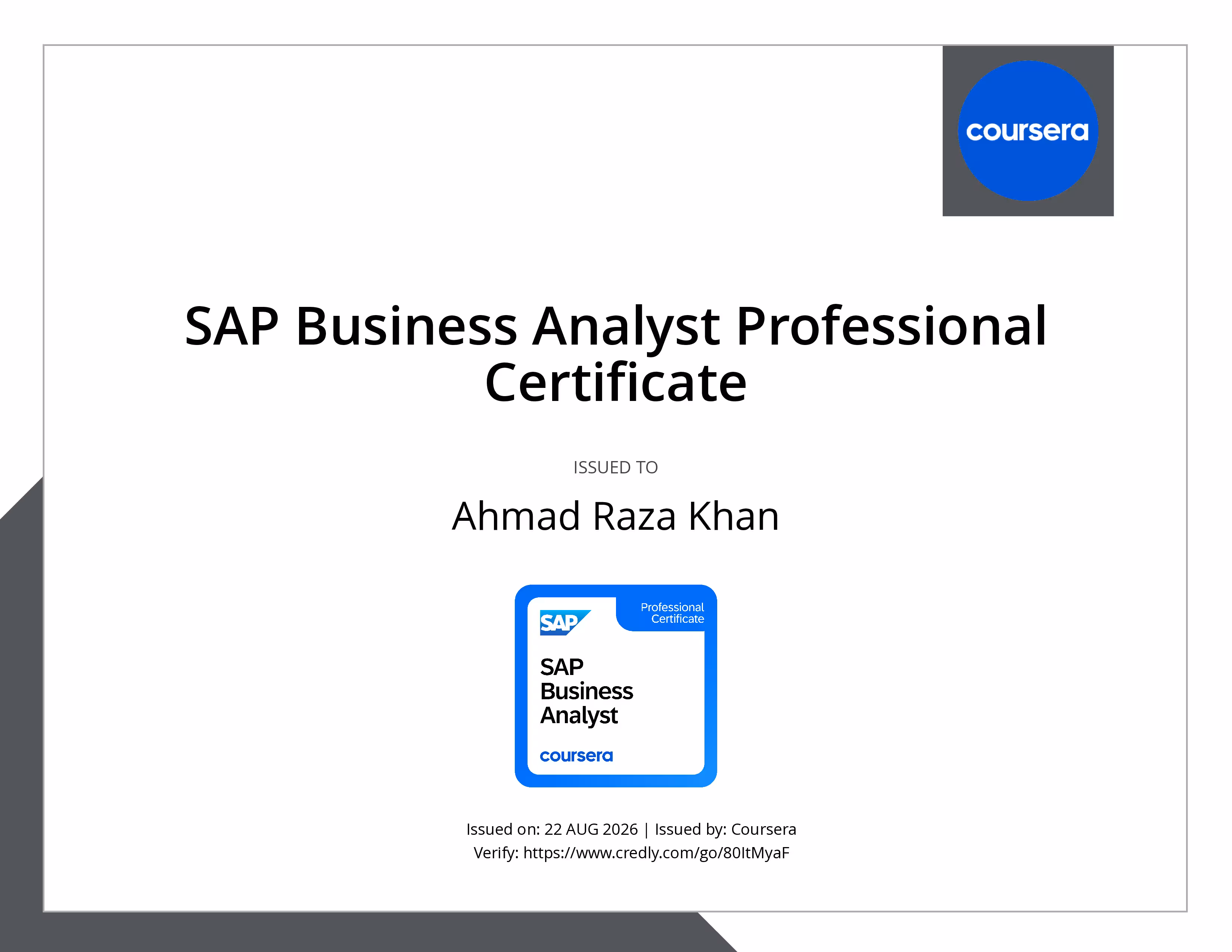 SAP Business Analyst (Coursera)
