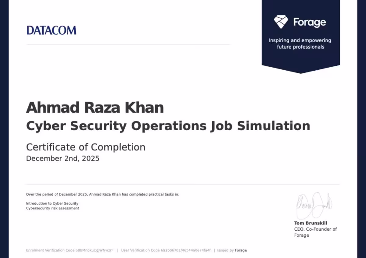 Cyber Security Operations Job Simulation