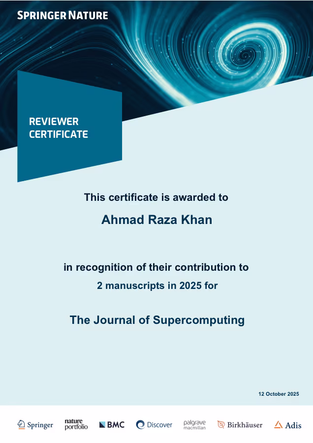 Reviewer Certificate 12 October 2025